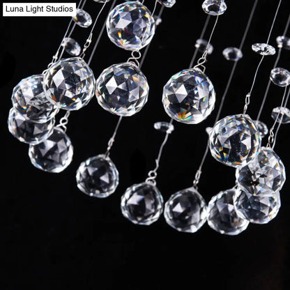 DecorBites™ DecorBites™ Modern Crystal Ball Flush Ceiling Light Fixture - Nickel Flush Mount with 1 Light