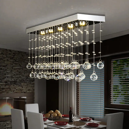 Lámpara de techo empotrada DecorBites™ Modern Crystal Ball con 4 luces para comedor - Plateada, disponible en 3 tamaños