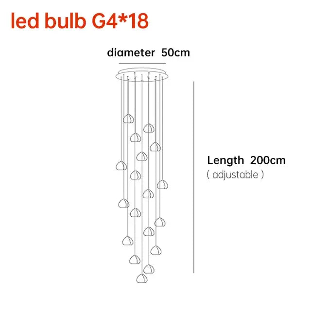 Modern crystal ball nordic led chandelier with 18 g4 led bulbs cascading from adjustable circular ceiling mount decorbites crystal ball