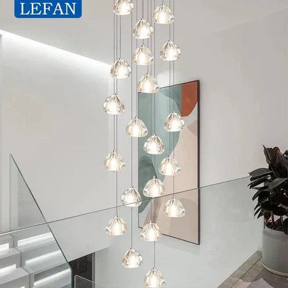 Modern Crystal Ball Pendant Light in Silver Iron - Decorbites