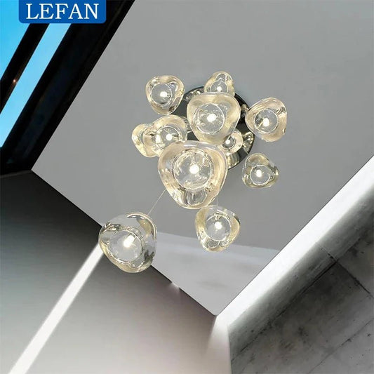 Modern Crystal Ball Pendant Light in Silver Iron - Decorbites