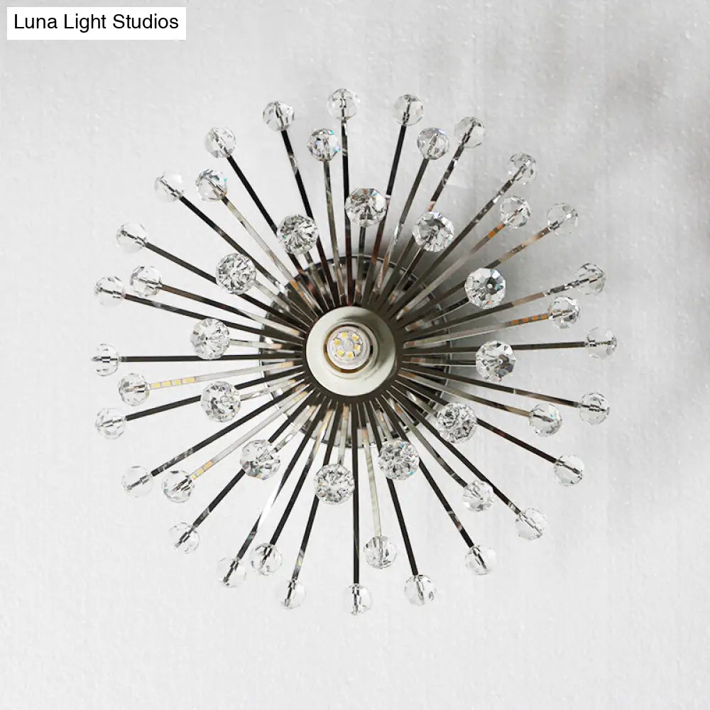 Lámpara de techo semiempotrada DecorBites™ Modern Crystal Bead Starburst para vestíbulo