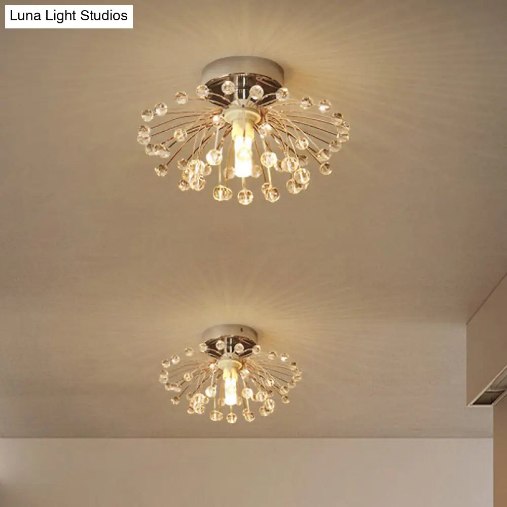 Lámpara de techo semiempotrada DecorBites™ Modern Crystal Bead Starburst para vestíbulo