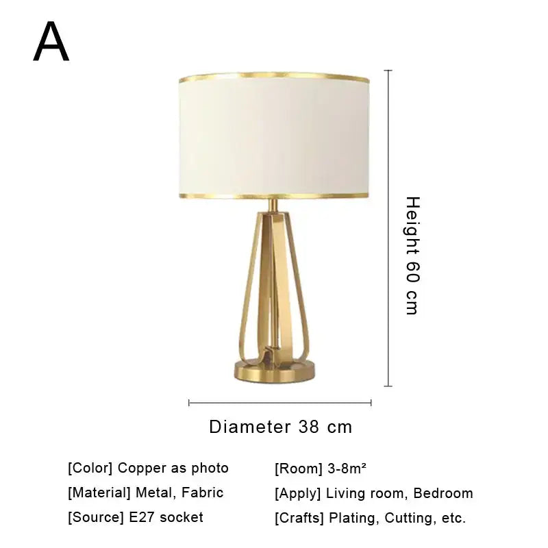 Modern decorbites crystal bedside lamp with gold-toned metal base and cylindrical off-white fabric shade for bedroom decor