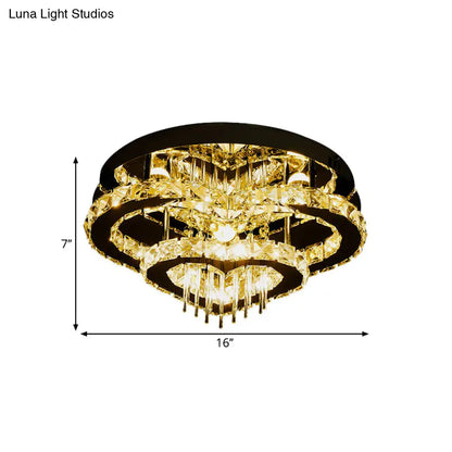 DecorBites™ DecorBites™ Modern Crystal Block and Rod Flush Mount LED Ceiling Light with Loving Heart Design
