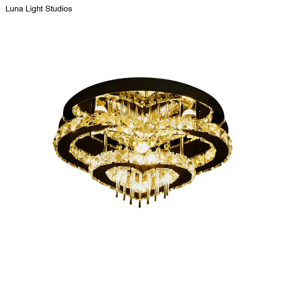 DecorBites™ DecorBites™ Modern Crystal Block and Rod Flush Mount LED Ceiling Light with Loving Heart Design
