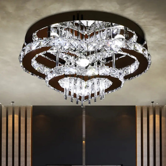 DecorBites™ DecorBites™ Modern Crystal Block and Rod Flush Mount LED Ceiling Light with Loving Heart Design