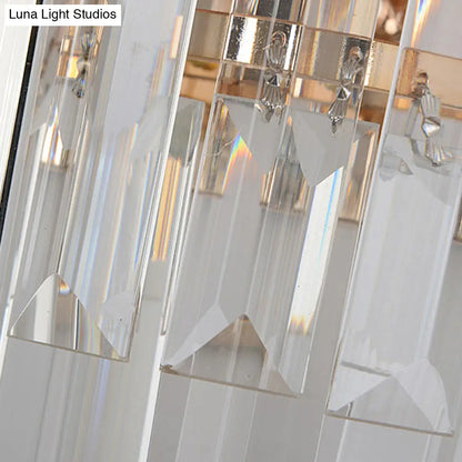 DecorBites™ DecorBites™ Modern Crystal Block Gold Sconce Light with 4 Tiered Wall-Mounted Heads for Bedroom