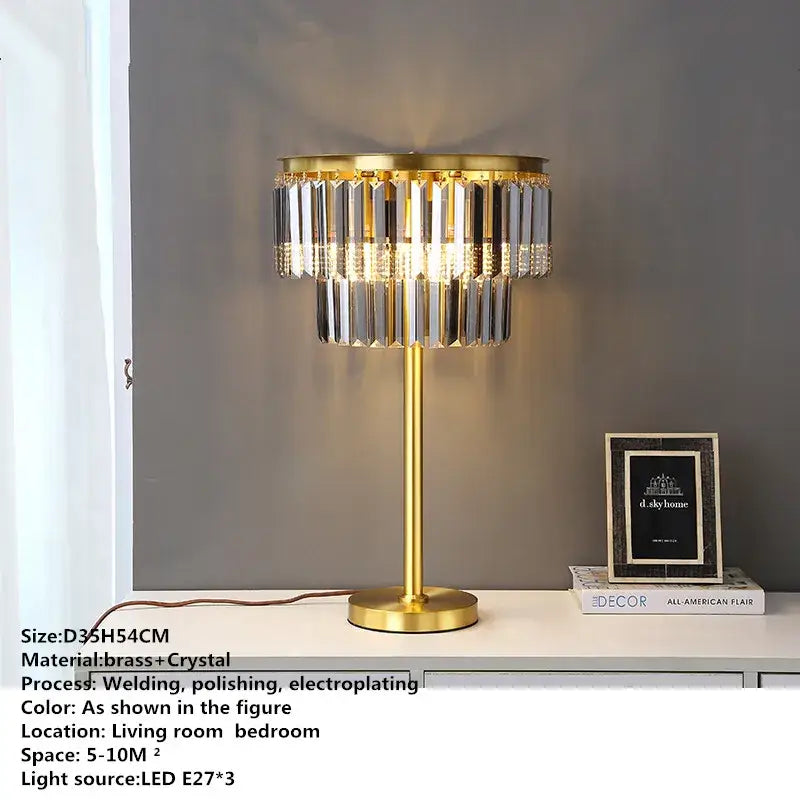 Elegant gold-toned crystal brass floor lamp with cascading prisms for modern living room decorbites crystal brass floor lamp