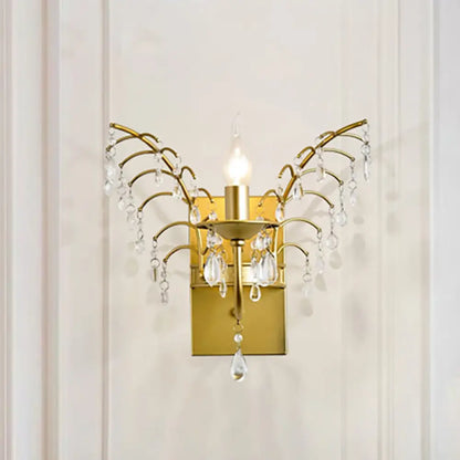 DecorBites™ DecorBites™ Modern Crystal Brass Wall Sconce with Branch Design