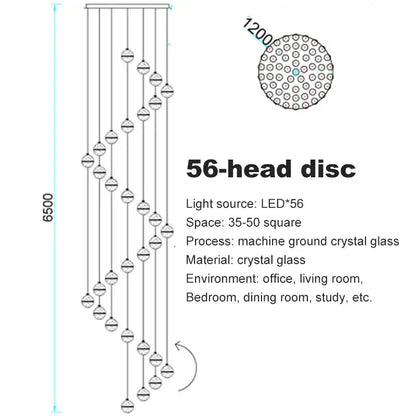 Modern crystal bubble ball pendant light with 56 led lights made from machine-ground crystal glass for dining room decorbites crystal bubble