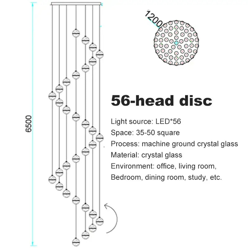 Modern crystal bubble ball pendant light with 56 led lights made from machine-ground crystal glass for dining room decorbites crystal bubble