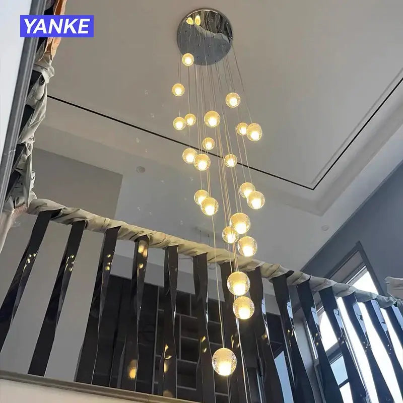 Modern crystal bubble ball pendant light with chrome fixture and clear glass spheres for dining room decorbites crystal bubble
