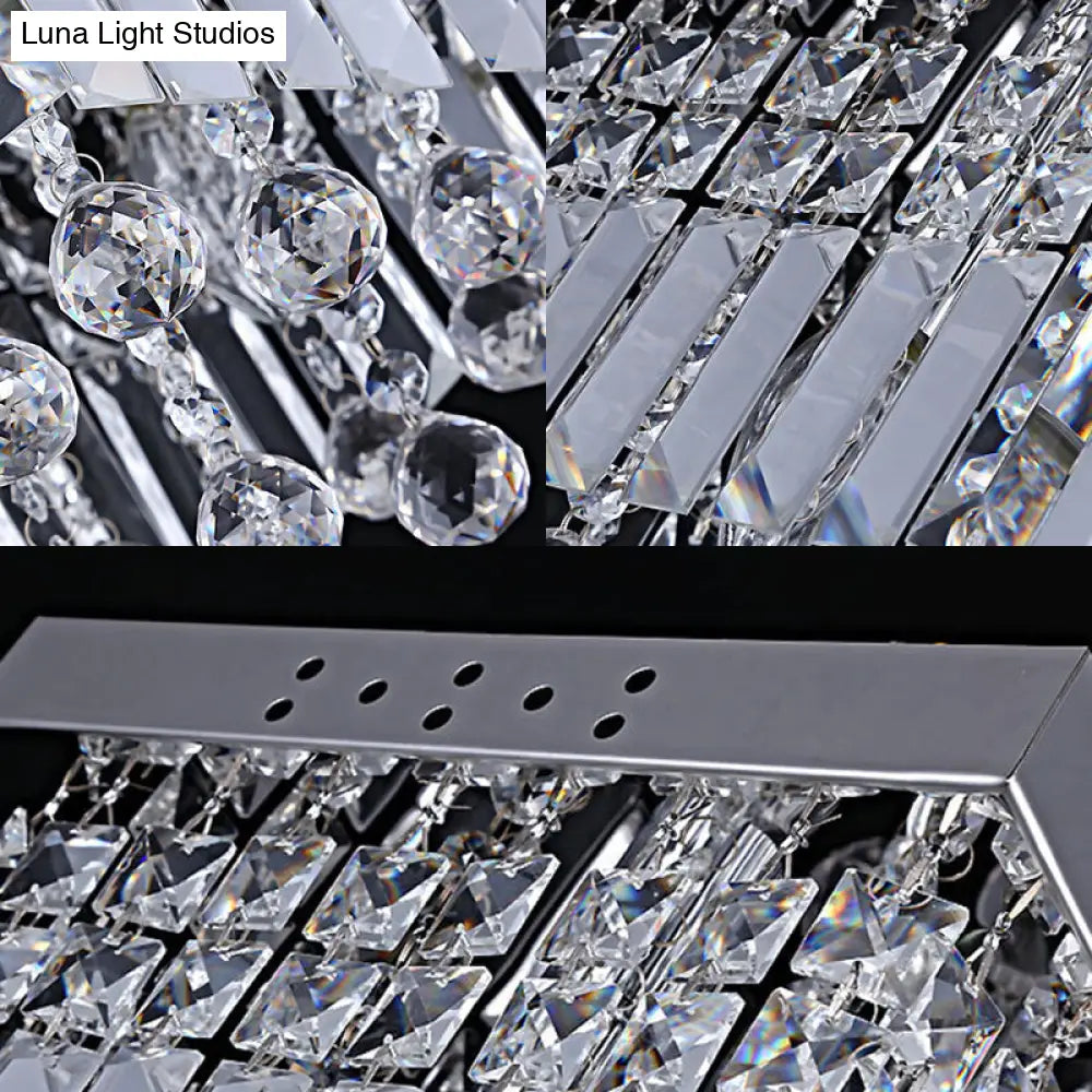 DecorBites™ DecorBites™ Modern Crystal Ceiling Mount Light Fixture with Chrome Finish - 2 Lights, Bedroom Flush Mount