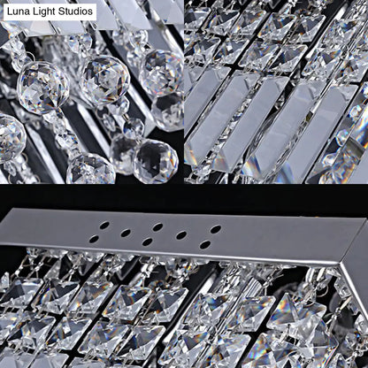 DecorBites™ DecorBites™ Modern Crystal Ceiling Mount Light Fixture with Chrome Finish - 2 Lights, Bedroom Flush Mount