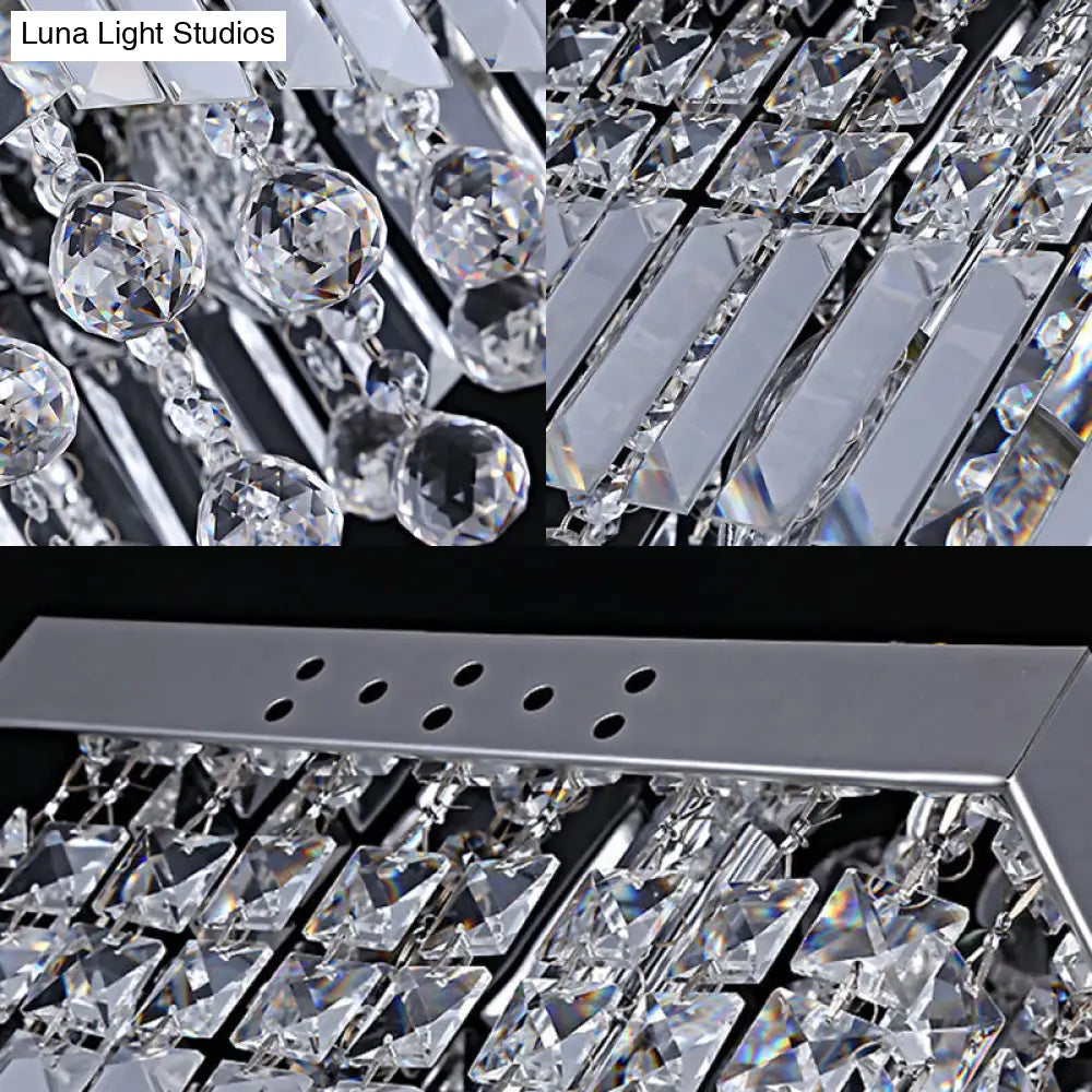 DecorBites™ DecorBites™ Modern Crystal Ceiling Mount Light Fixture with Chrome Finish - 2 Lights, Bedroom Flush Mount