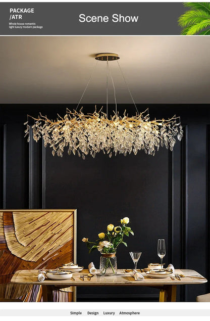 Modern Crystal Chandelier with LED Lighting - Chandelier