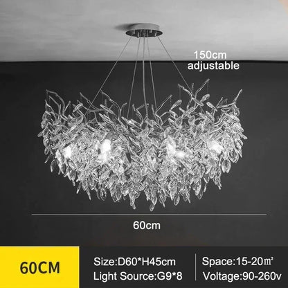 Modern Crystal Chandelier with LED Lighting - D60 H45cm Silver / neutral light - Chandelier