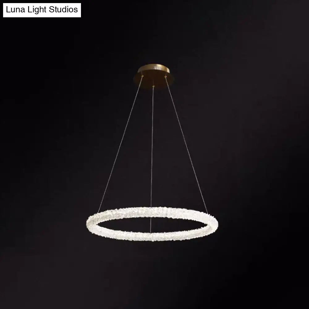 Modern Crystal Circle Chandelier for Restaurants - Pendant Lighting