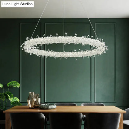 Modern Crystal Circle Chandelier for Restaurants - Pendant Lighting