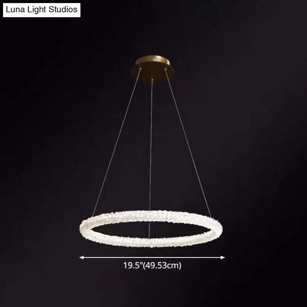 Modern Crystal Circle Chandelier for Restaurants - Pendant Lighting