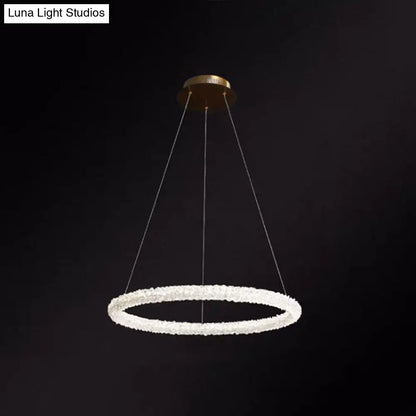 Modern Crystal Circle Chandelier for Restaurants - Pendant Lighting