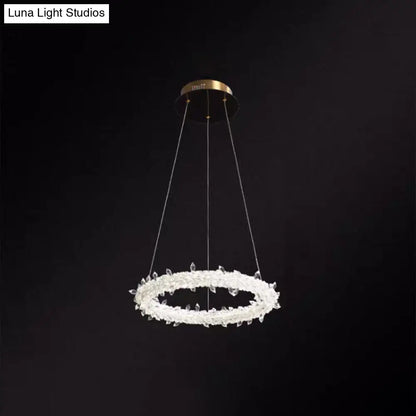 Modern Crystal Circle Chandelier for Restaurants - Pendant Lighting