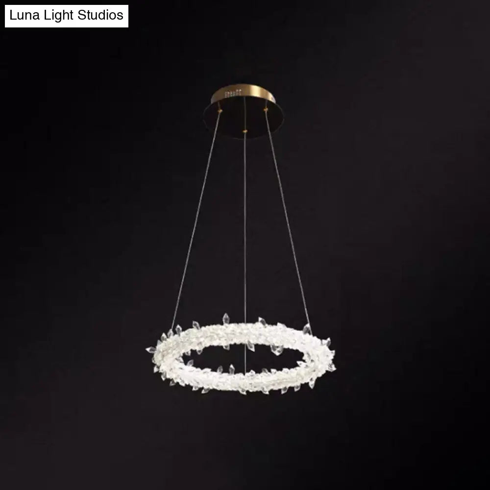 Modern Crystal Circle Chandelier for Restaurants - Pendant Lighting