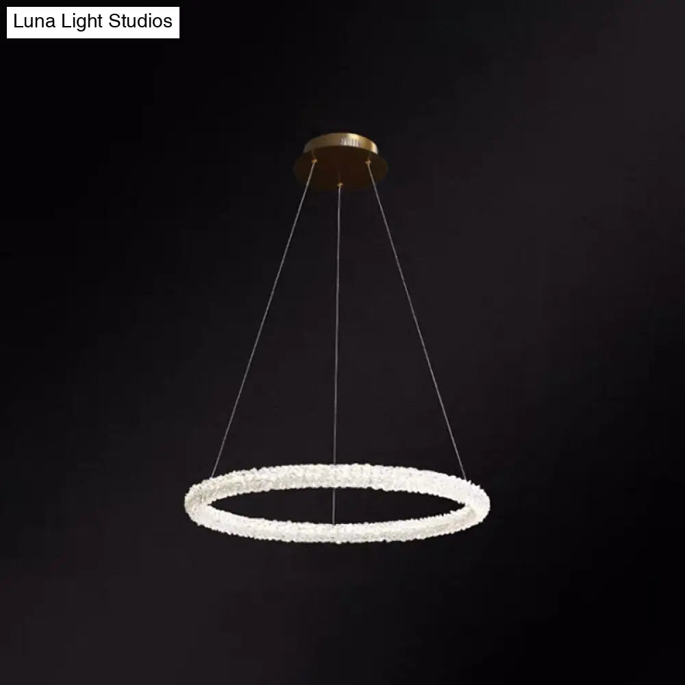 Modern Crystal Circle Chandelier for Restaurants - Pendant Lighting