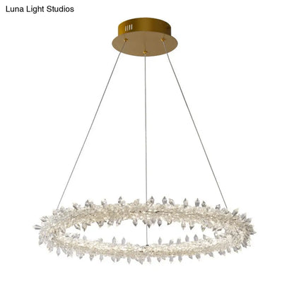 Modern Crystal Circle Chandelier for Restaurants - Pendant Lighting