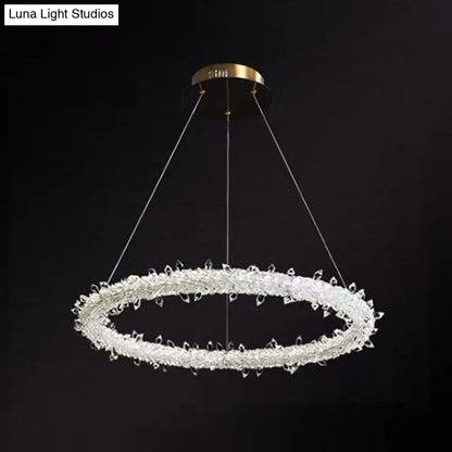 Modern Crystal Circle Chandelier for Restaurants - Pendant Lighting