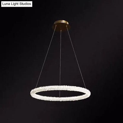 Modern Crystal Circle Chandelier for Restaurants - Pendant Lighting