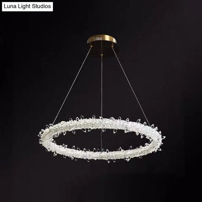 Modern Crystal Circle Chandelier for Restaurants - Pendant Lighting