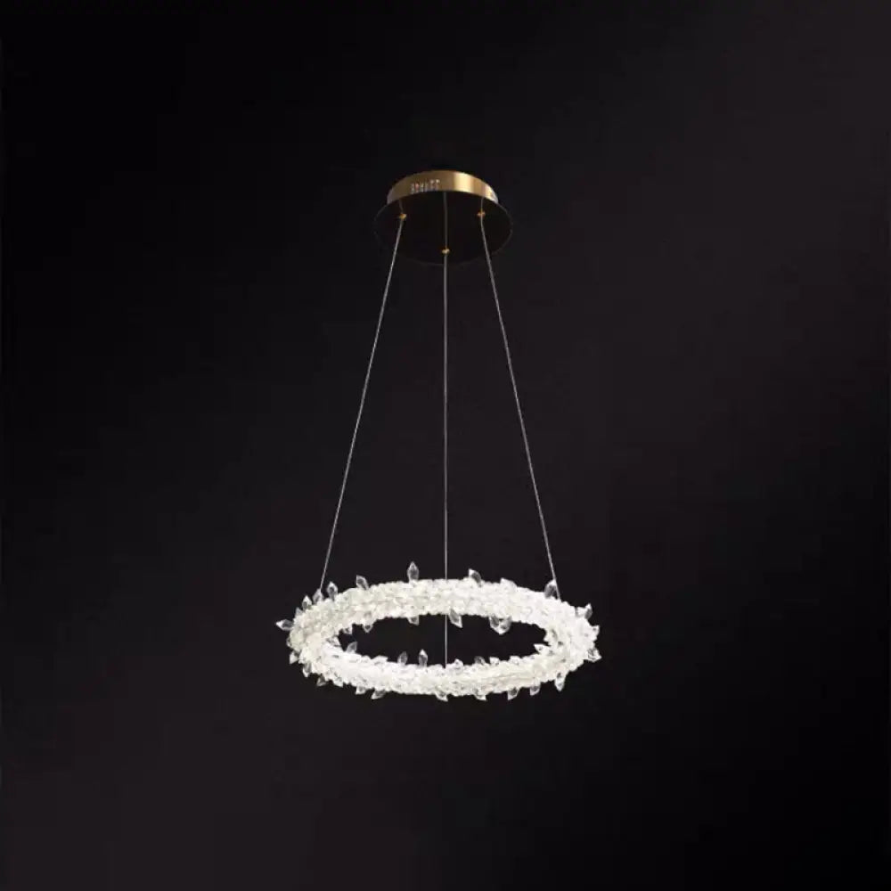 Modern Crystal Circle Chandelier for Restaurants - Pendant Lighting