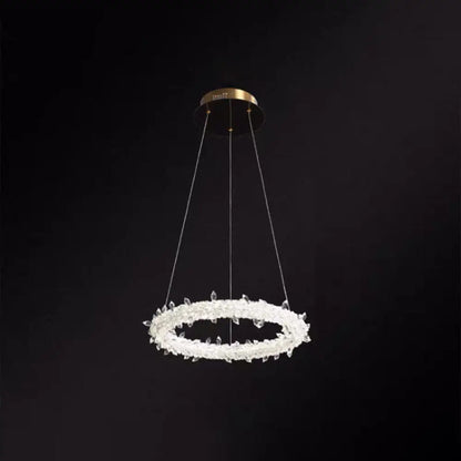 Modern Crystal Circle Chandelier for Restaurants - Pendant Lighting