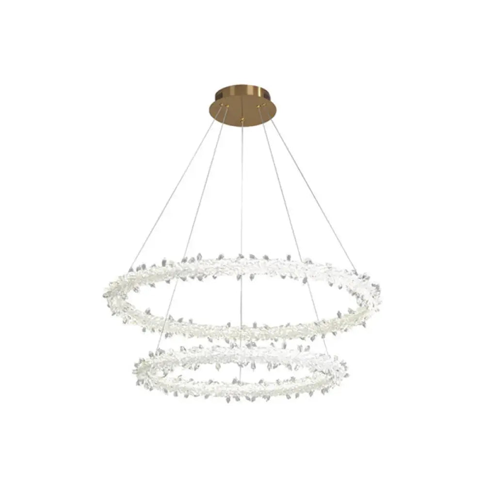 Modern Crystal Circle Chandelier for Restaurants - Pendant Lighting