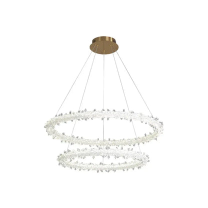 Modern Crystal Circle Chandelier for Restaurants - Pendant Lighting