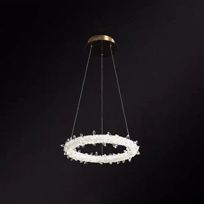 Modern Crystal Circle Chandelier for Restaurants - Pendant Lighting