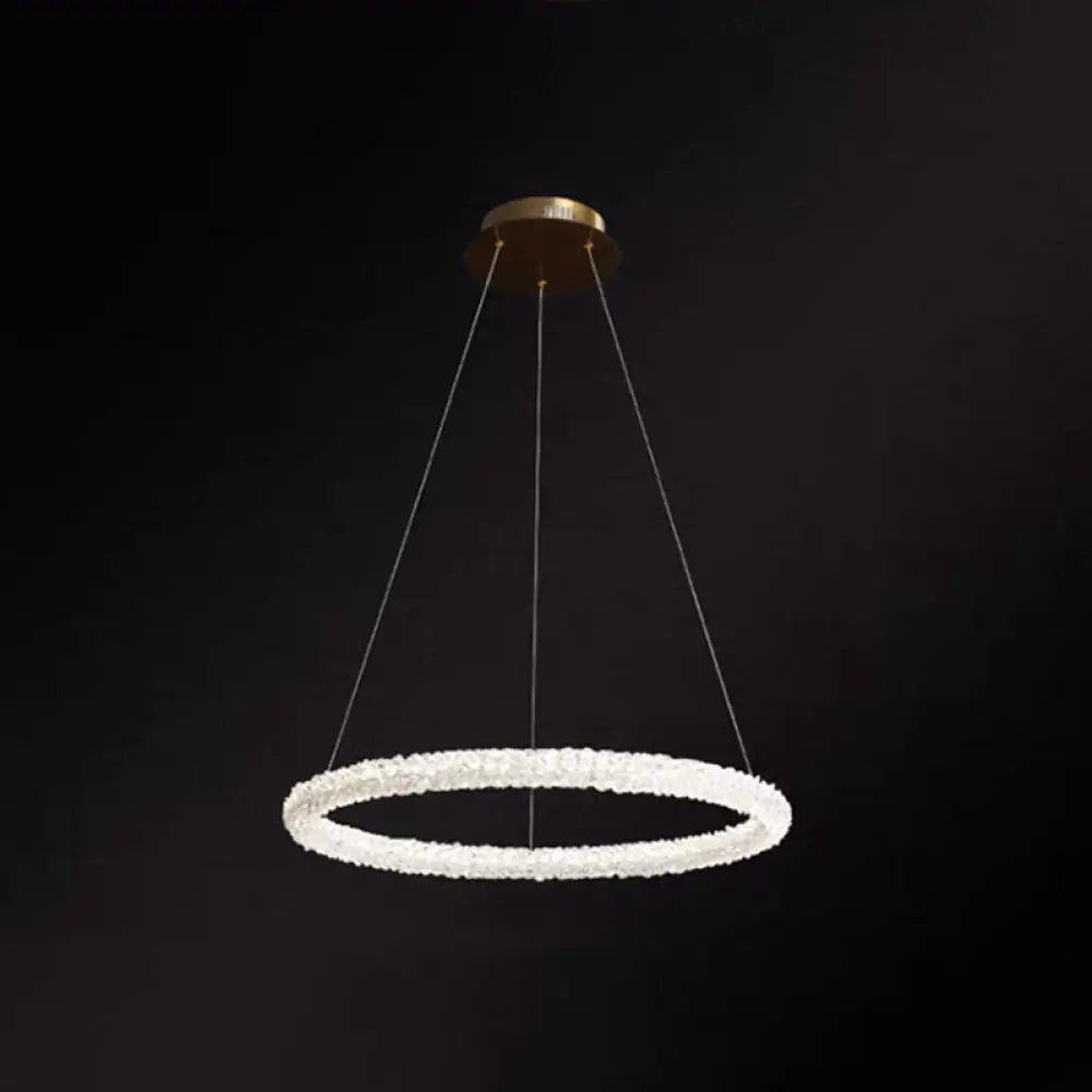 Modern Crystal Circle Chandelier for Restaurants - Pendant Lighting