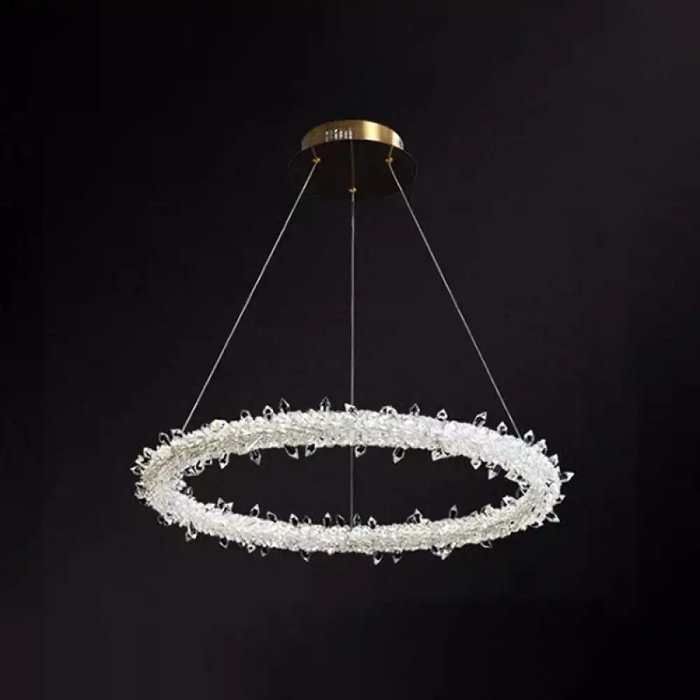 Modern Crystal Circle Chandelier for Restaurants - Pendant Lighting