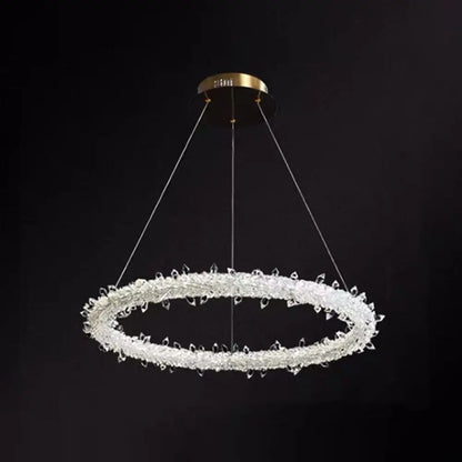 Modern Crystal Circle Chandelier for Restaurants - Pendant Lighting