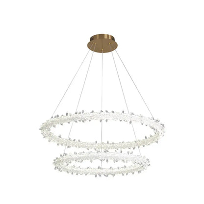 Modern Crystal Circle Chandelier for Restaurants - Pendant Lighting