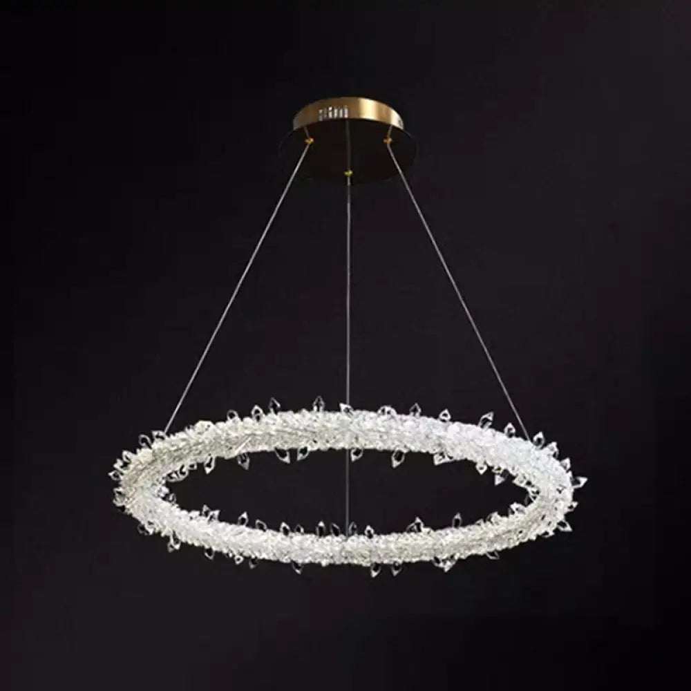 Modern Crystal Circle Chandelier for Restaurants - Pendant Lighting