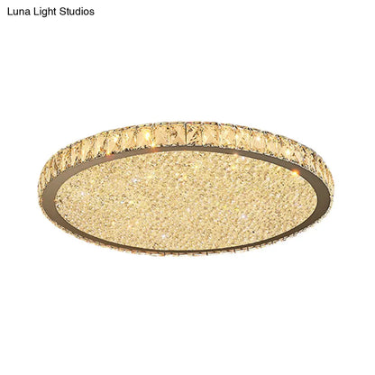 DecorBites™ Lámpara de techo circular moderna de cristal DecorBites™ - Luminaria LED de 1 luz transparente/ámbar con luz cálida/blanca, disponible en anchos de 8.5", 14" y 18". 