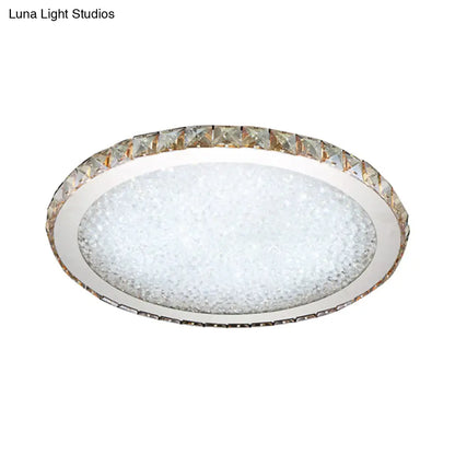 DecorBites™ Lámpara de techo circular moderna de cristal DecorBites™ - Luminaria LED de 1 luz transparente/ámbar con luz cálida/blanca, disponible en anchos de 8.5", 14" y 18". 
