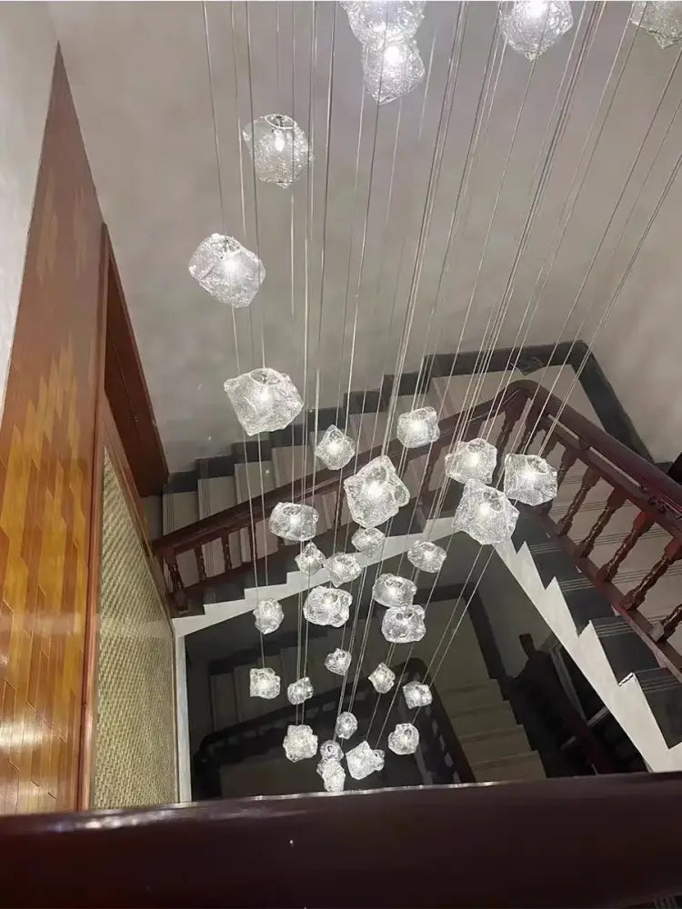 A modern decorbites cube chandelier pendant with clear faceted crystal cube pendant lights for dining room decor