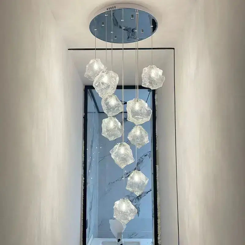 Clear faceted crystal pendant lights with chrome fixture in decorbites cube chandelier pendant for dining room decor