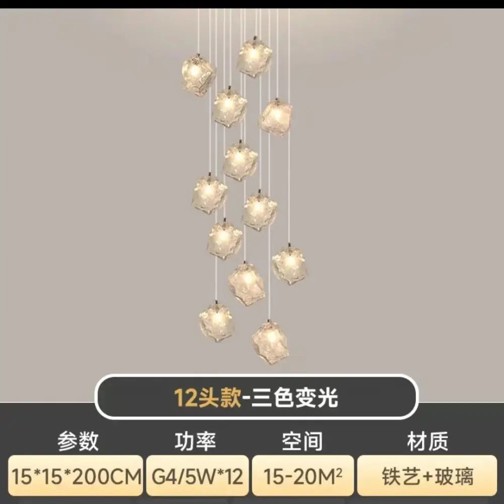 Modern crystal cube chandelier pendant lights with twelve faceted glass globes for dining room decorbites cube chandelier