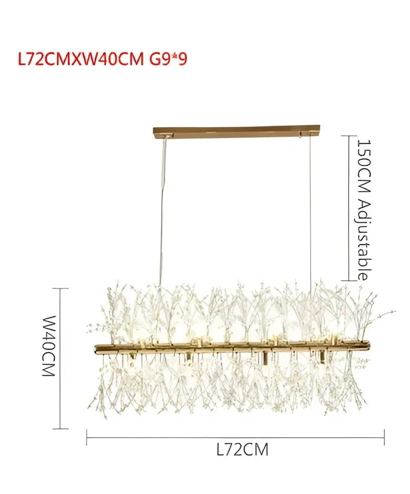 Gold-toned modern crystal dandelion chandelier led pendant lamp with clear crystals for dining room decorbites dandelion chandelier