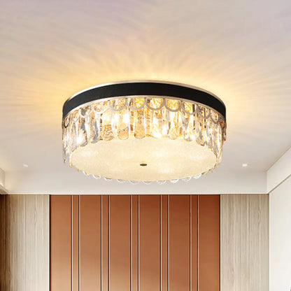 DecorBites™ DecorBites™ Modern Crystal Drum Ceiling Lamp with 5 Orange/Black Bulbs